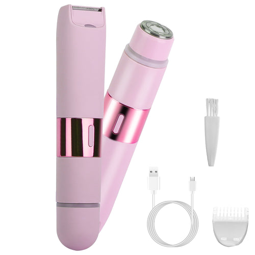2 In 1 Bikini Trimmer for Women Dual Head Cordless Body Shaver IPX5 Waterproof