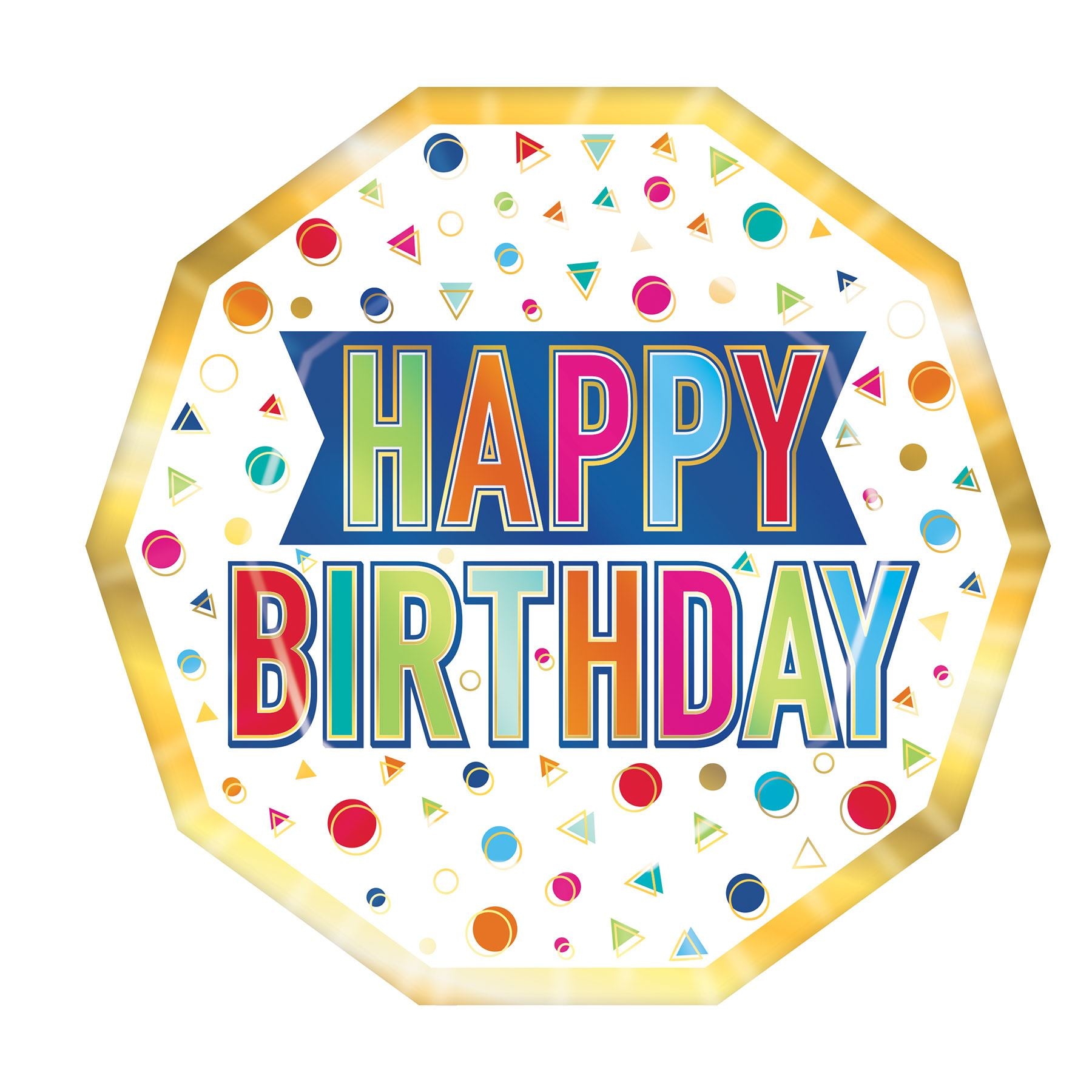 Beistle Happy Birthday Decagon Plates | Party Supply | Decoration