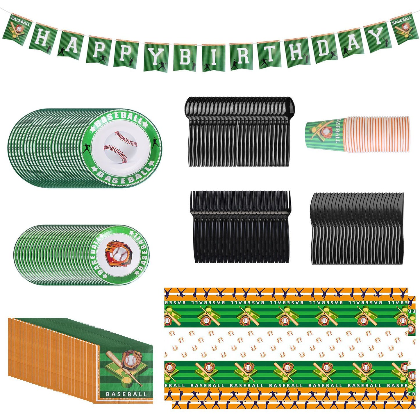 171Pcs Baseball Party Supplies Kit Baseball Birthday Party Disposable