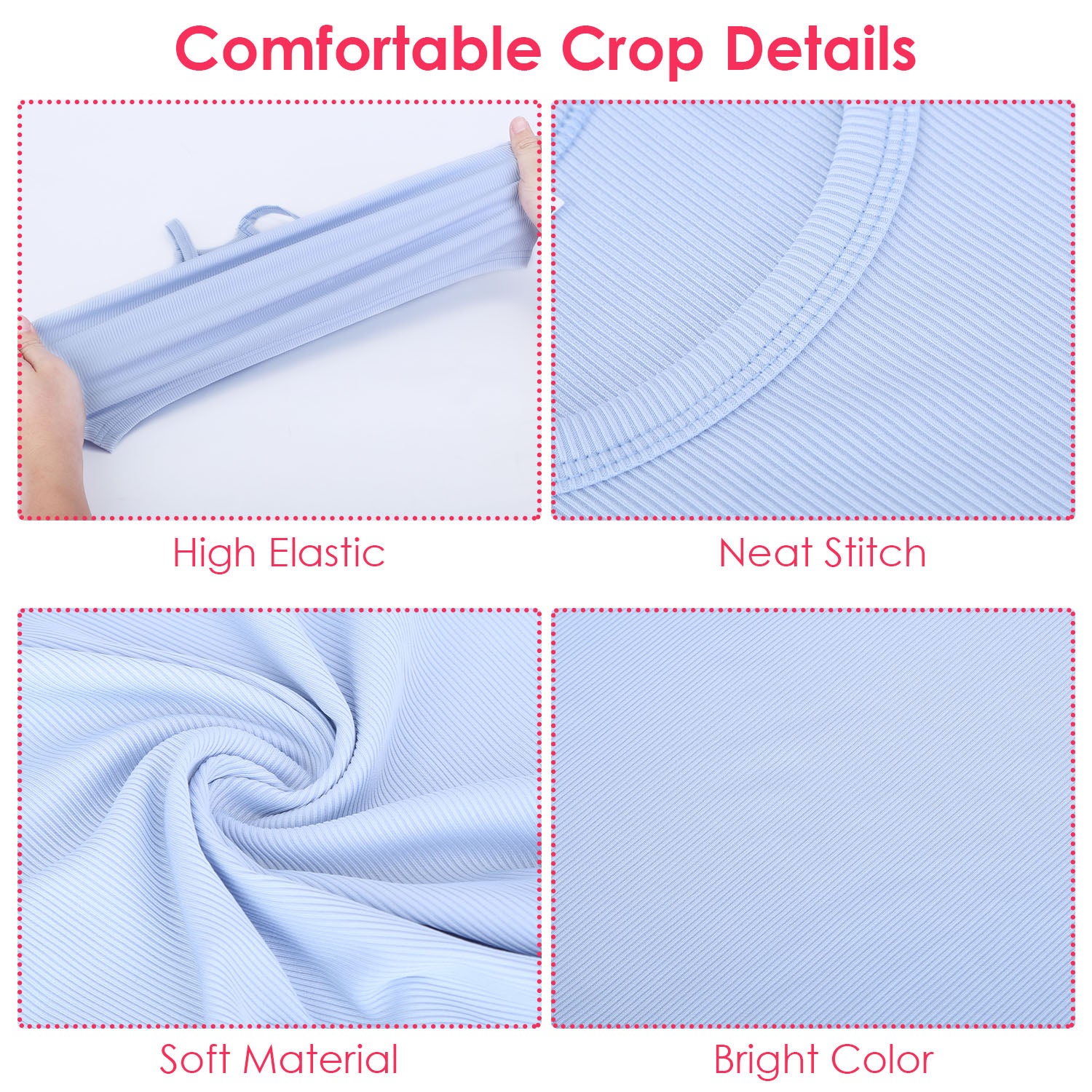 3 Pack Women Crop Basic Tank Top Ribbed Knit Sleeveless Round Neck 9 Color