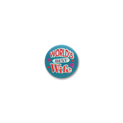 Beistle World's Best Wife Satin Button - Mothers/Fathers Day | Party Supply