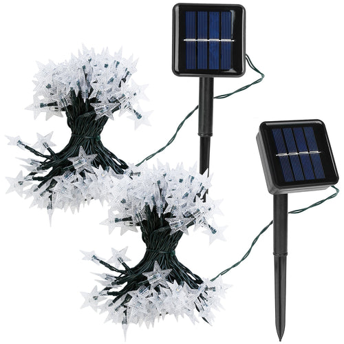 2Pcs Solar Powered String Lights 39.3FT 100LED Beads Fairy Star Lights IP65 5971
