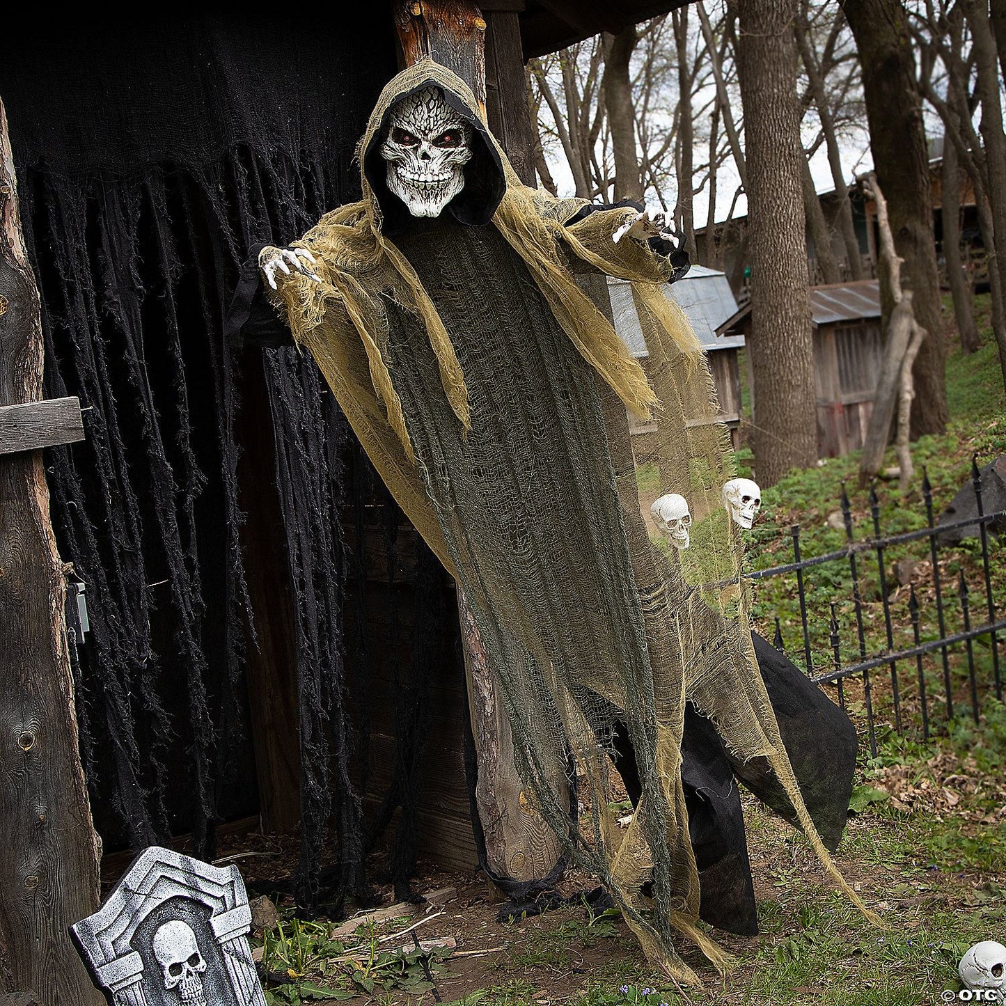 35 1/4" x 6 Ft. Animated Hanging Grim Reaper Plastic Halloween Decoration