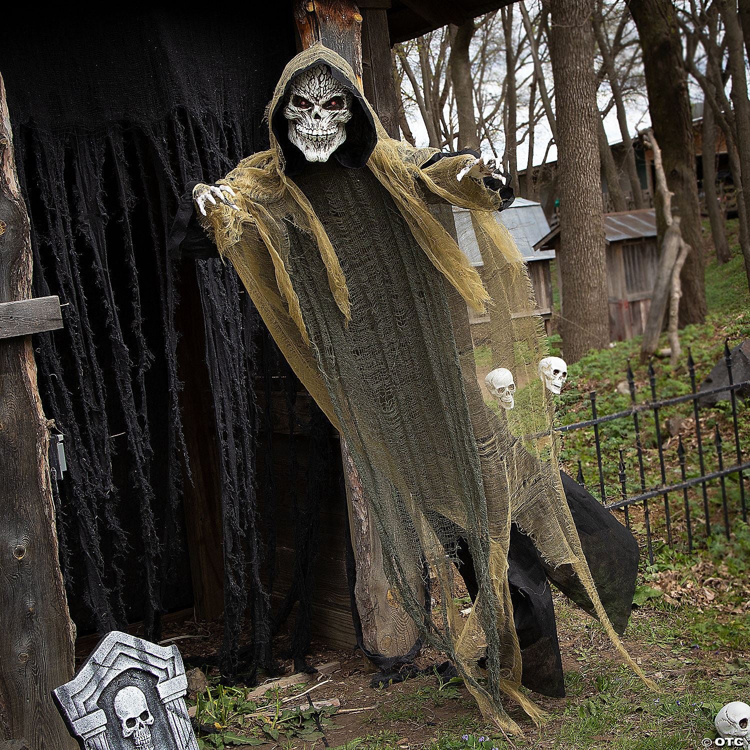 35 1/4" x 6 Ft. Animated Hanging Grim Reaper Plastic Halloween Decoration