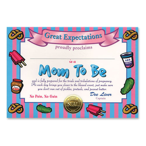 Beistle Mom To Be Certificate - Baby Shower | Party Supply | Decoration