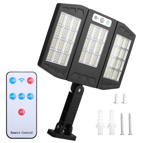 Solar Wall Light Outdoor 264Pcs LED Beads PIR Motion Sensor Remote Control