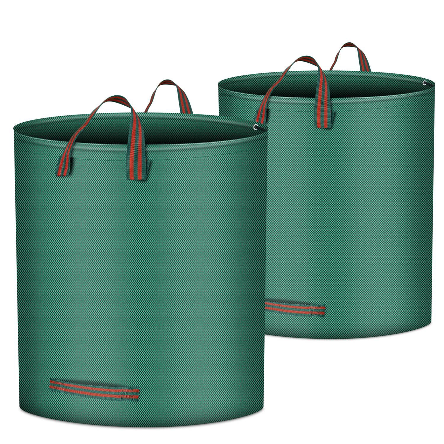 2Pcs 26.42Gallons Round Garden Waste Bags Waterproof Reusable Grass Rubbish