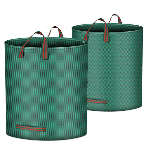 2Pcs 26.42Gallons Round Garden Waste Bags Waterproof Reusable Grass Rubbish