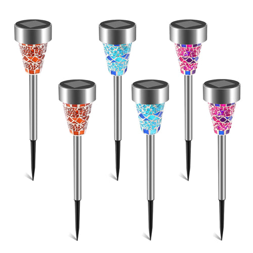 6Packs Solar Garden Lights Outdoor Solar Pathway Lights IP44 Water-resistant