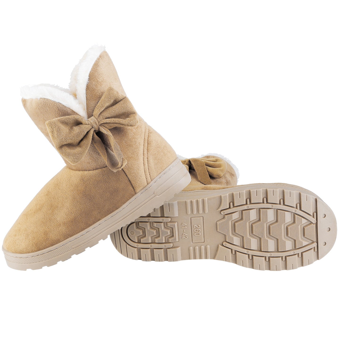 Women Ladies Snow Boots Super Soft Fabric Mid-Calf Winter Shoes Thickened Plush