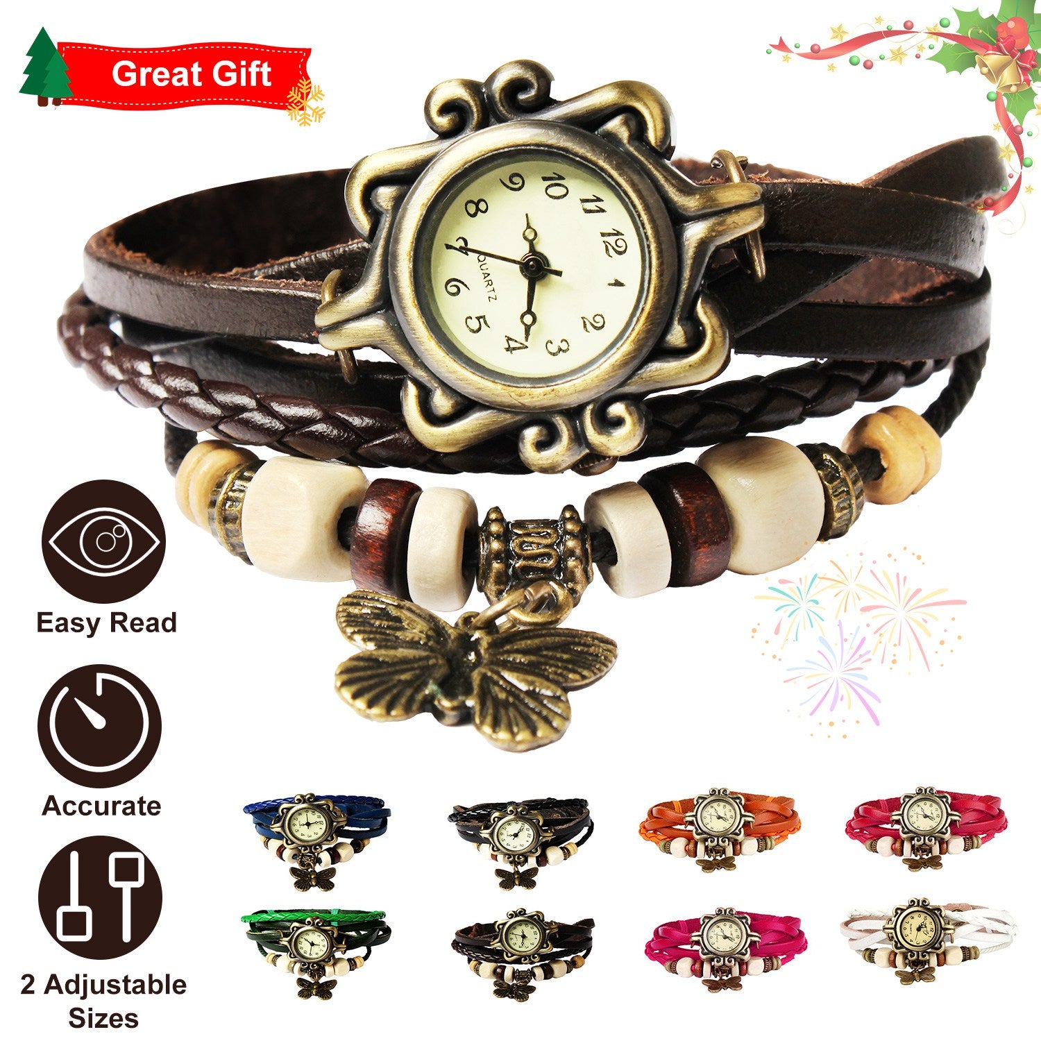 Vintage Women s Watch Bohemian Handmade Leather Watch Quartz Wrist Watch
