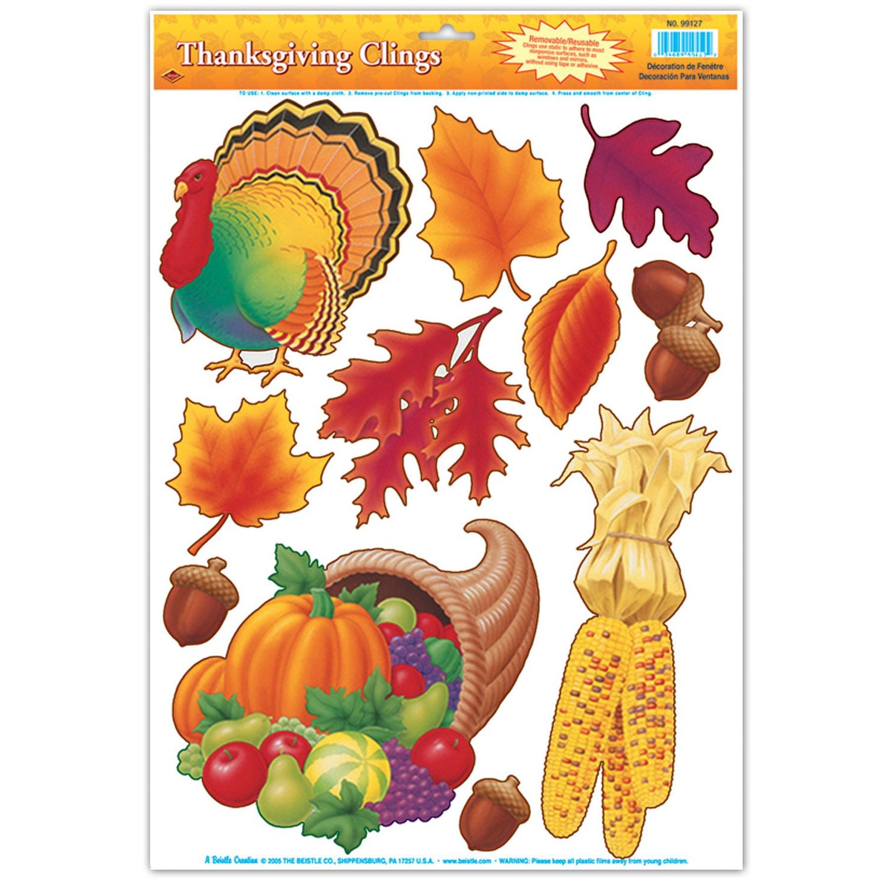 Beistle Thanksgiving Window Clings - Thanksgiving/Fall | Party Supply