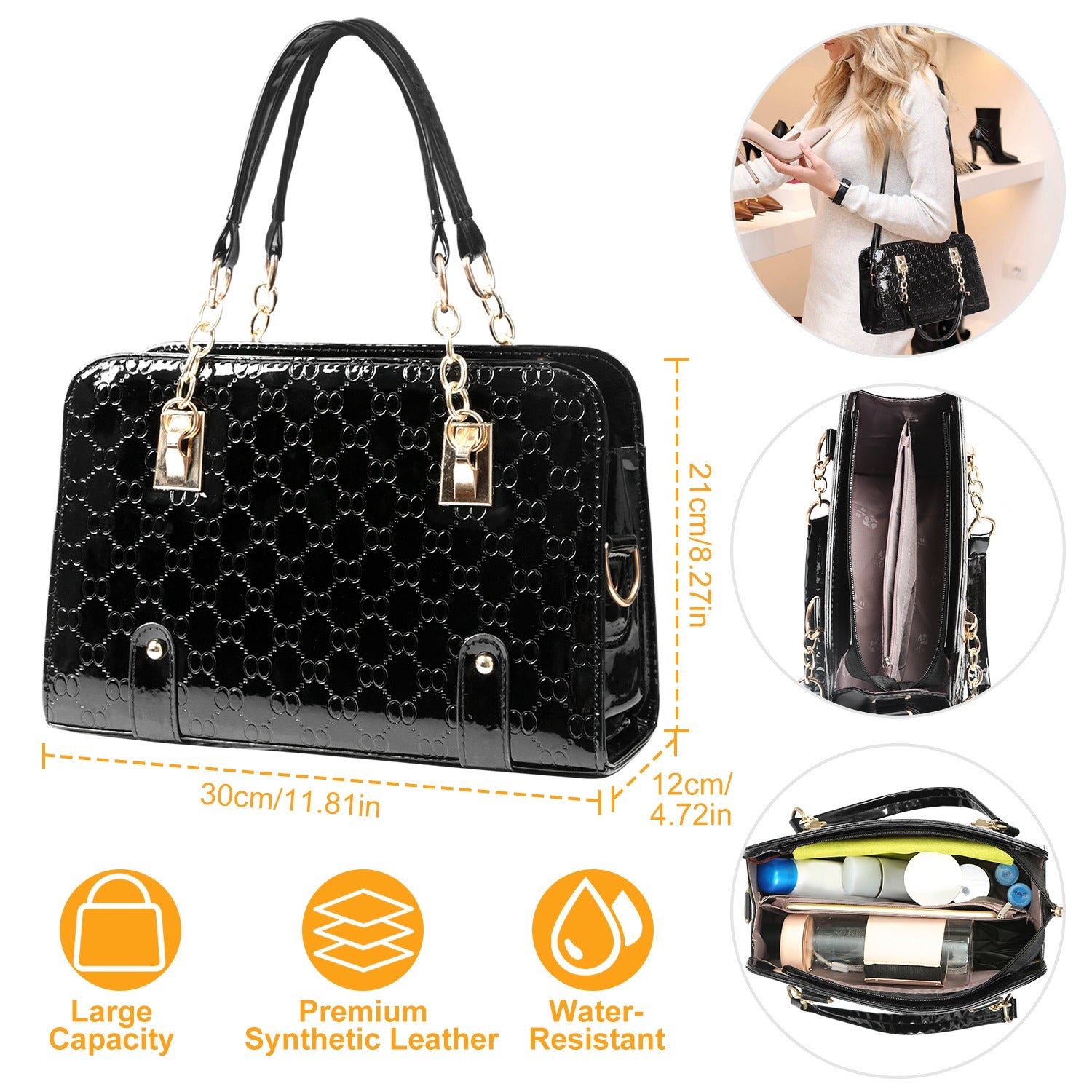 Women s Fashion Leather Handbag Lady Purses Tote Bags Shoulder Satchel