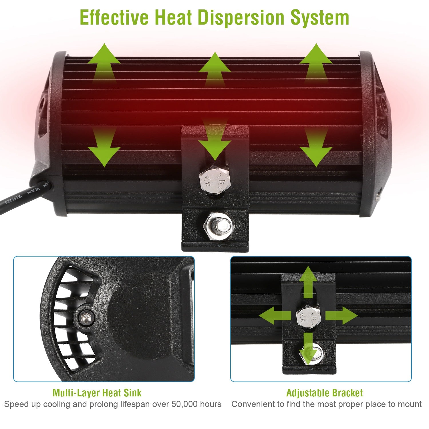 7" LED Light Bar 120W 12000LM LED Work Light Pods Offroad Driving Lights IP67