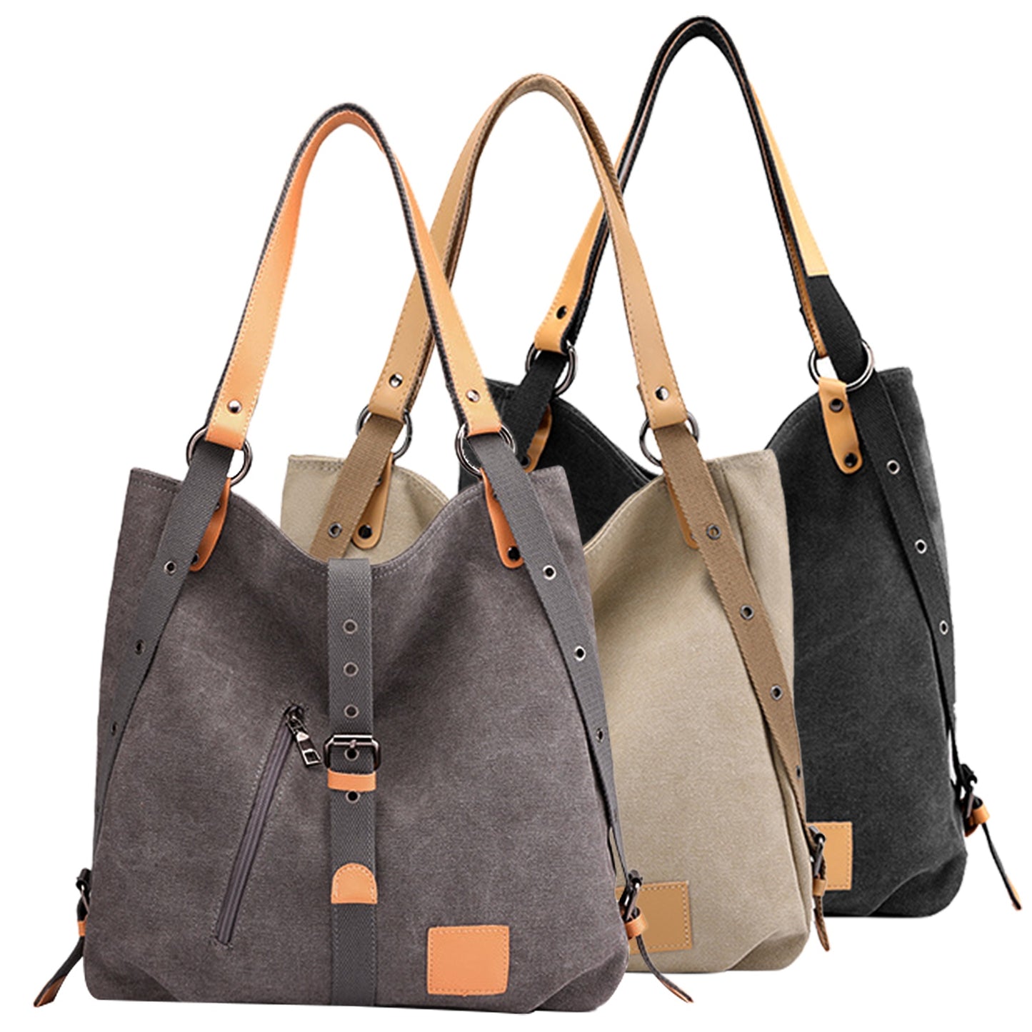 Ladies Canvas Tote Bag Multifunctional Purse Handbag Adjustable Shoulder