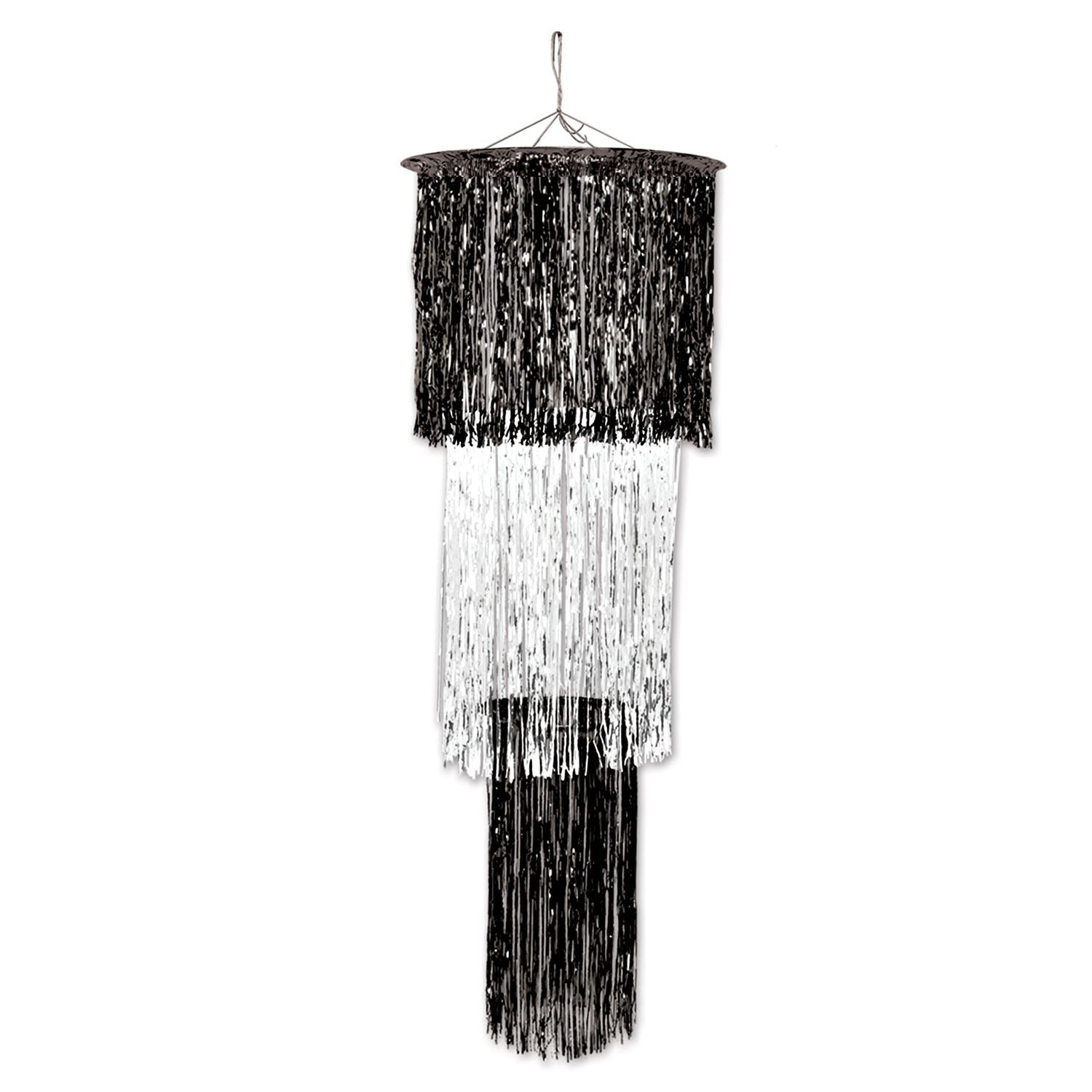 Beistle 3-Tier Shimmering Chandelier - Black and White - General Occasion