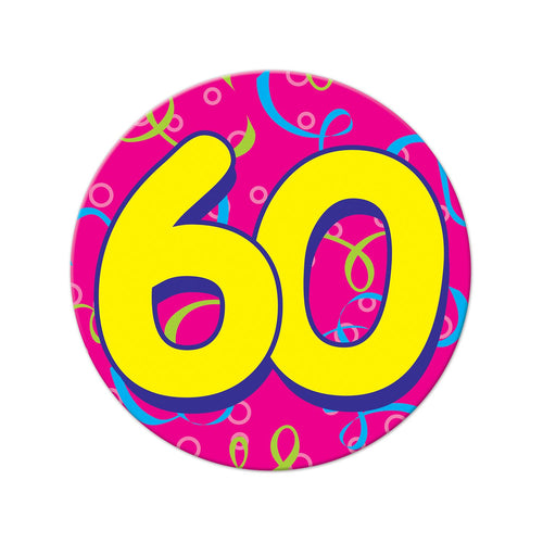 Beistle Jumbo "60" Button - Birthday-Age Specific | Party Supply | Decoration