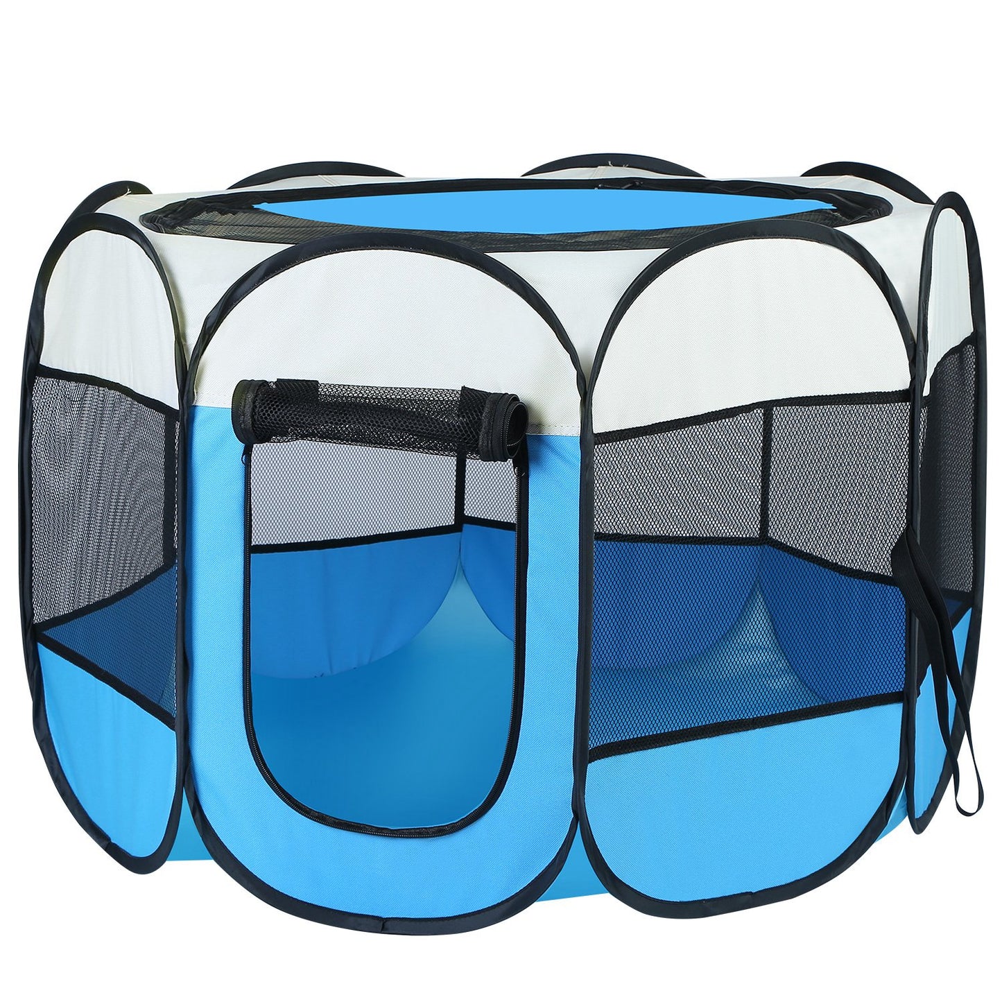 Portable Foldable Pet Tent Exercise Pen Kennel Removable Zipper Top and Bottom
