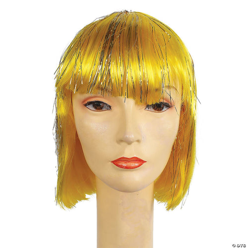 Womens Bargain China Doll With Tinsel Wig | Yellow
