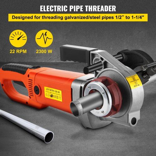 Electric Pipe Threader 2300W Pipe Threading Machine with 4 Dies 1/2" - 1 1/4"