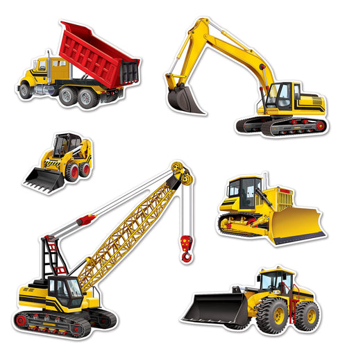 Beistle Construction Equipment Cutouts | Party Supply | Decoration