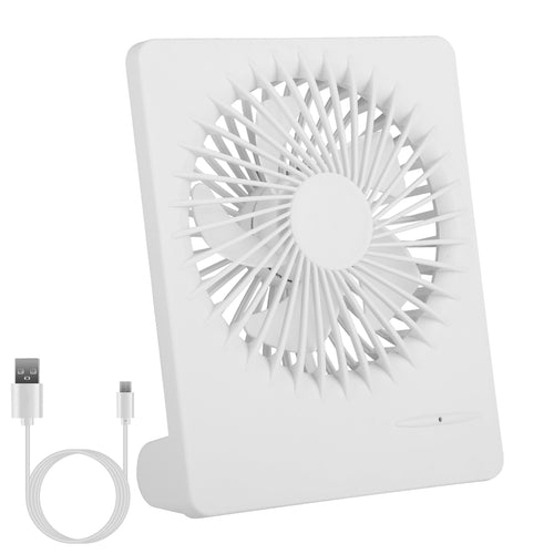 Portable Desk Fan USB Rechargeable Table Cooling Fan Quiet 5 Blades Desktop Fan