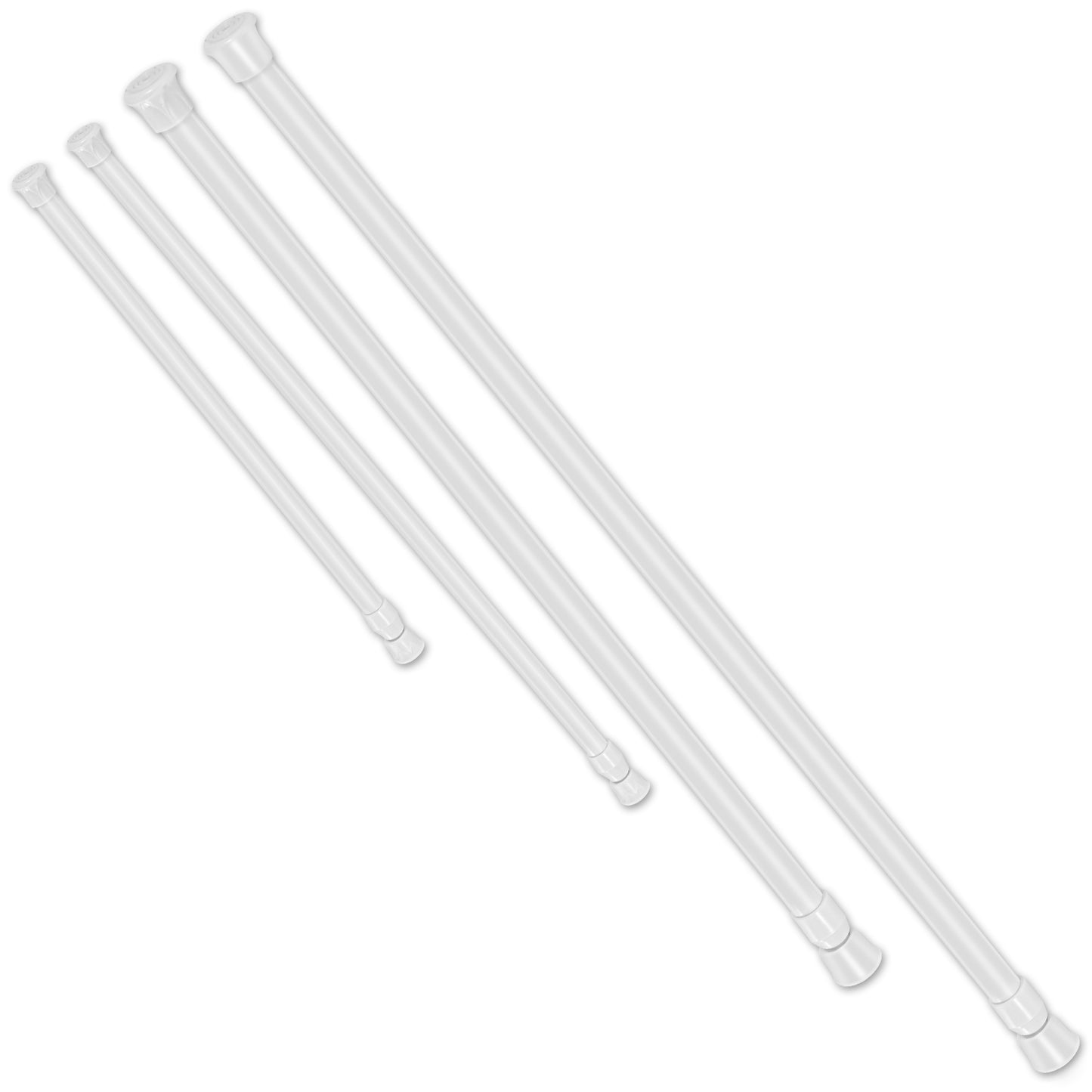 Tension Curtain Rod Spring Load Adjustable Curtain Pole Heavy-Duty Steel 4 2555
