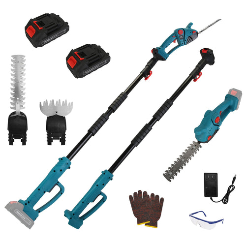 Pole Mini Hedge Trimmer & Grass Shear Electric Cordless Handheld Hedge Trimmer