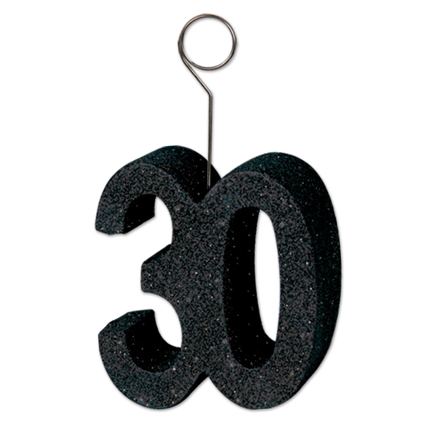Glittered "30" Photo/Balloon Holder Bulk Pack of 6