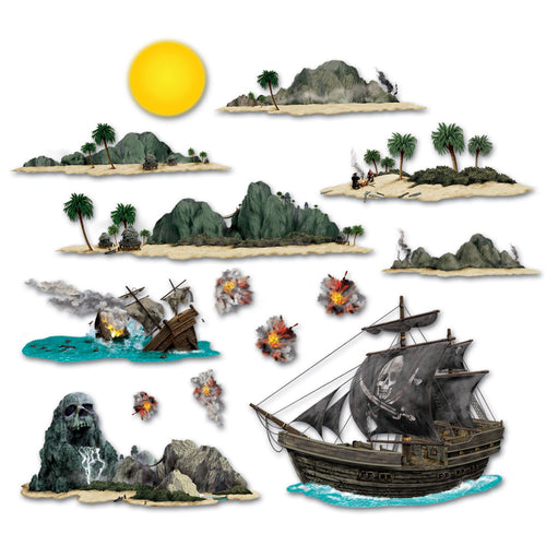 Beistle Pirate Ship and Island Props | Party Supply | Decoration