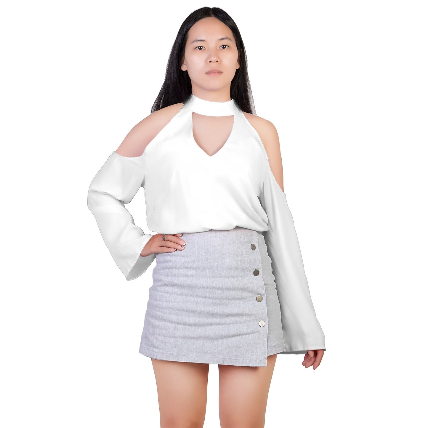 Women s Sexy Off The Shoulder Blouses Cold Shoulder Tops V-Neck Long Sleeve