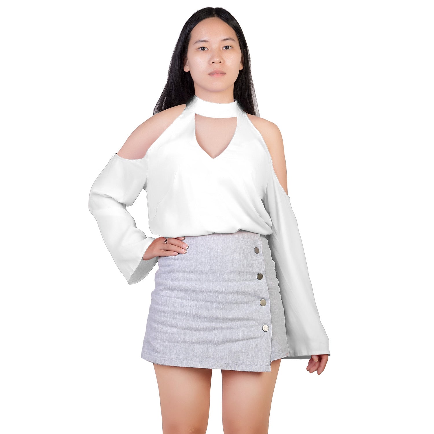 Women s Sexy Off The Shoulder Blouses Cold Shoulder Tops V-Neck Long Sleeve