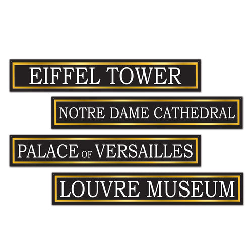 Beistle French Street Signs Cutouts | Party Supply | Decoration