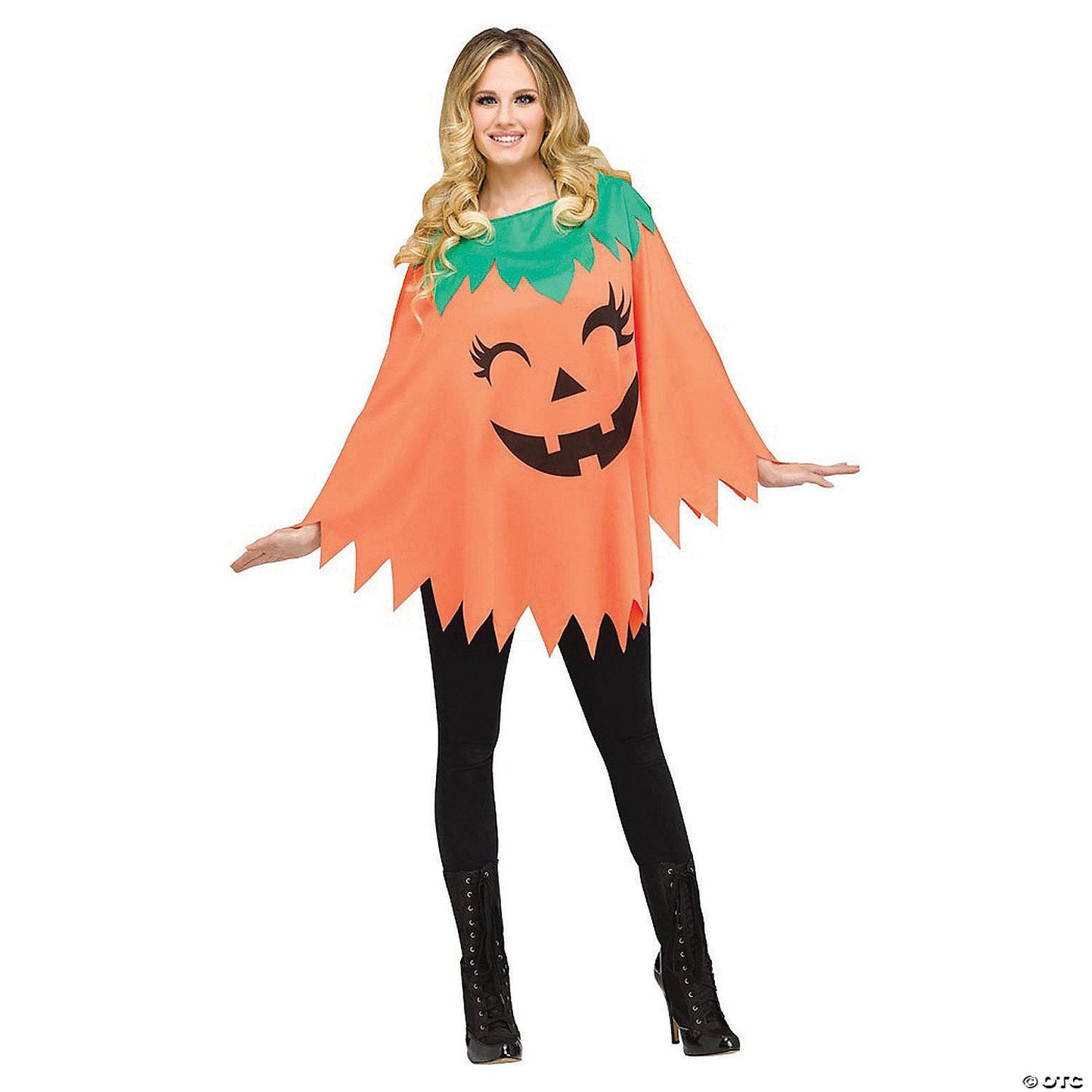 Womens Pumpkin Poncho Costume | Halloween Decoration