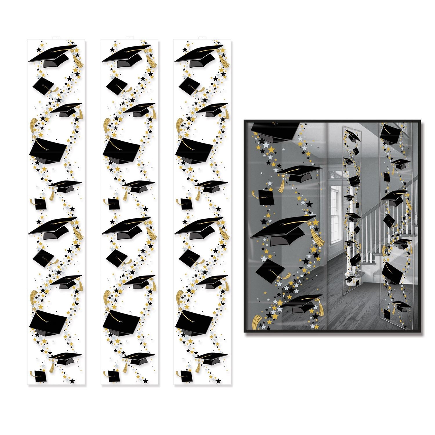 Beistle Grad Caps Party Panels - Graduation | Party Supply | Decoration