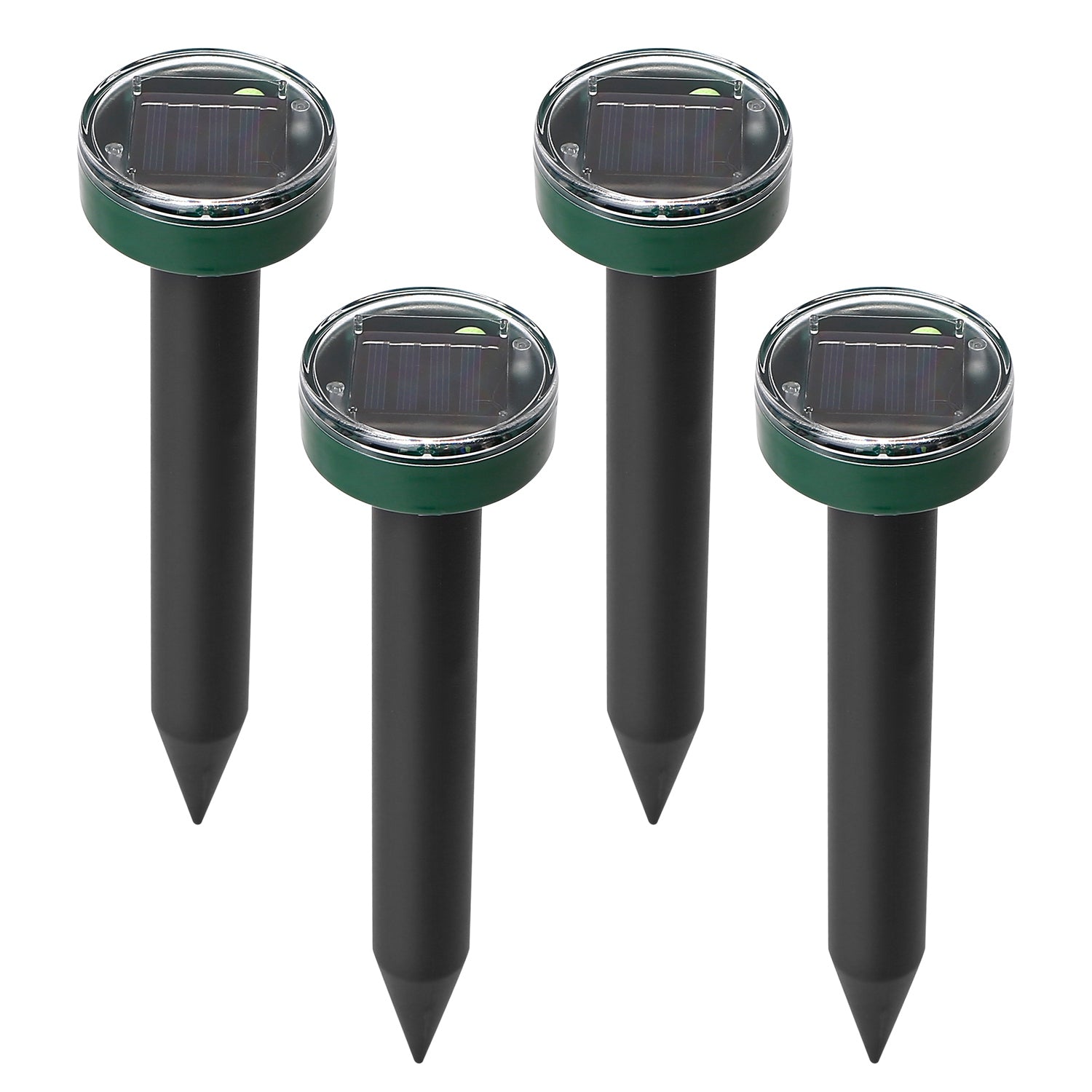 4Pcs Solar Powered Mole Repeller Sonic Gopher Stake Repellent Waterproof