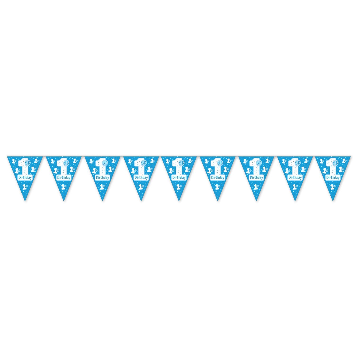 Beistle 1st Birthday Pennant Banner (Blue) | Party Supply | Decoration