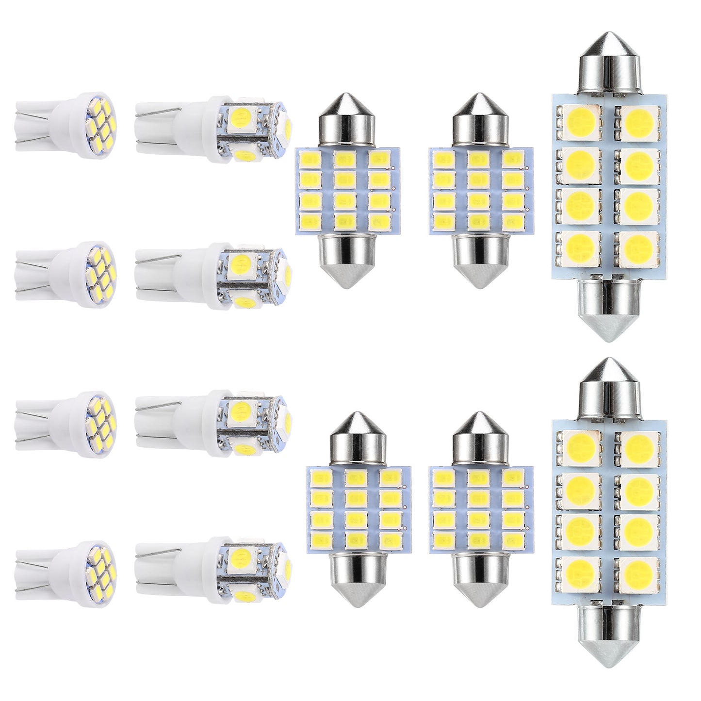 14Pcs T10 31mm 41mm Festoon LED Light Bulb Interior Dome Map LED Lights License