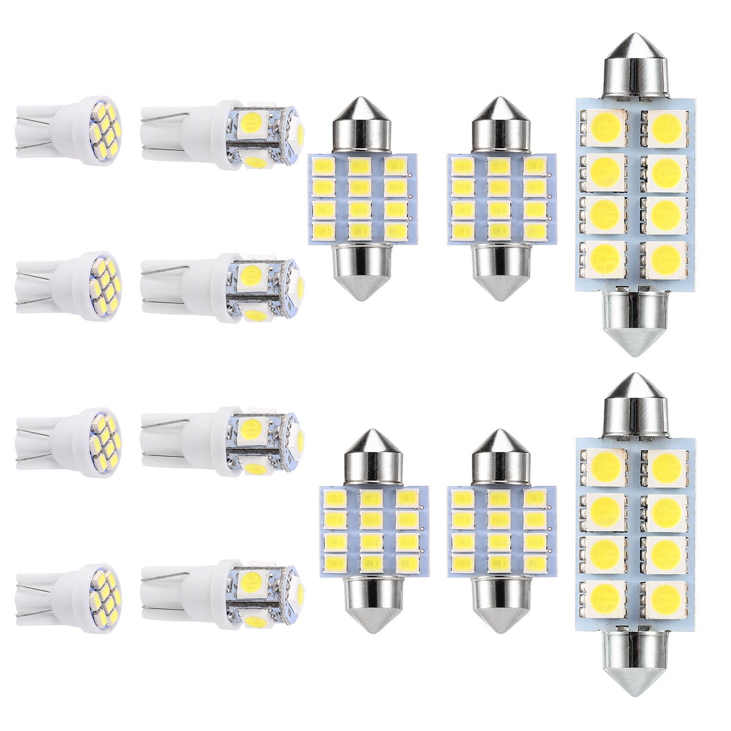 14Pcs T10 31mm 41mm Festoon LED Light Bulb Interior Dome Map LED Lights License