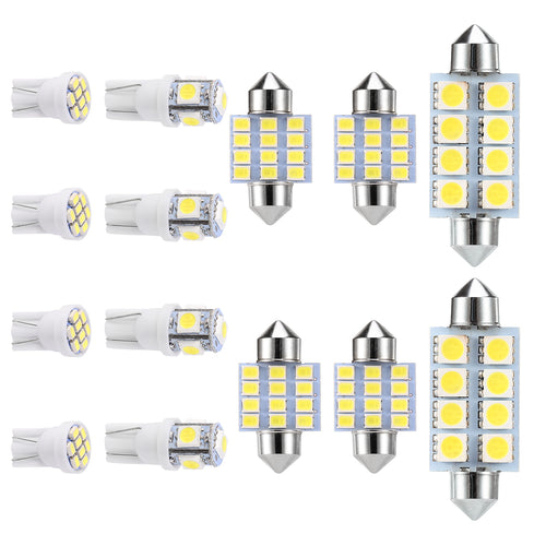 14Pcs T10 31mm 41mm Festoon LED Light Bulb Interior Dome Map LED Lights License
