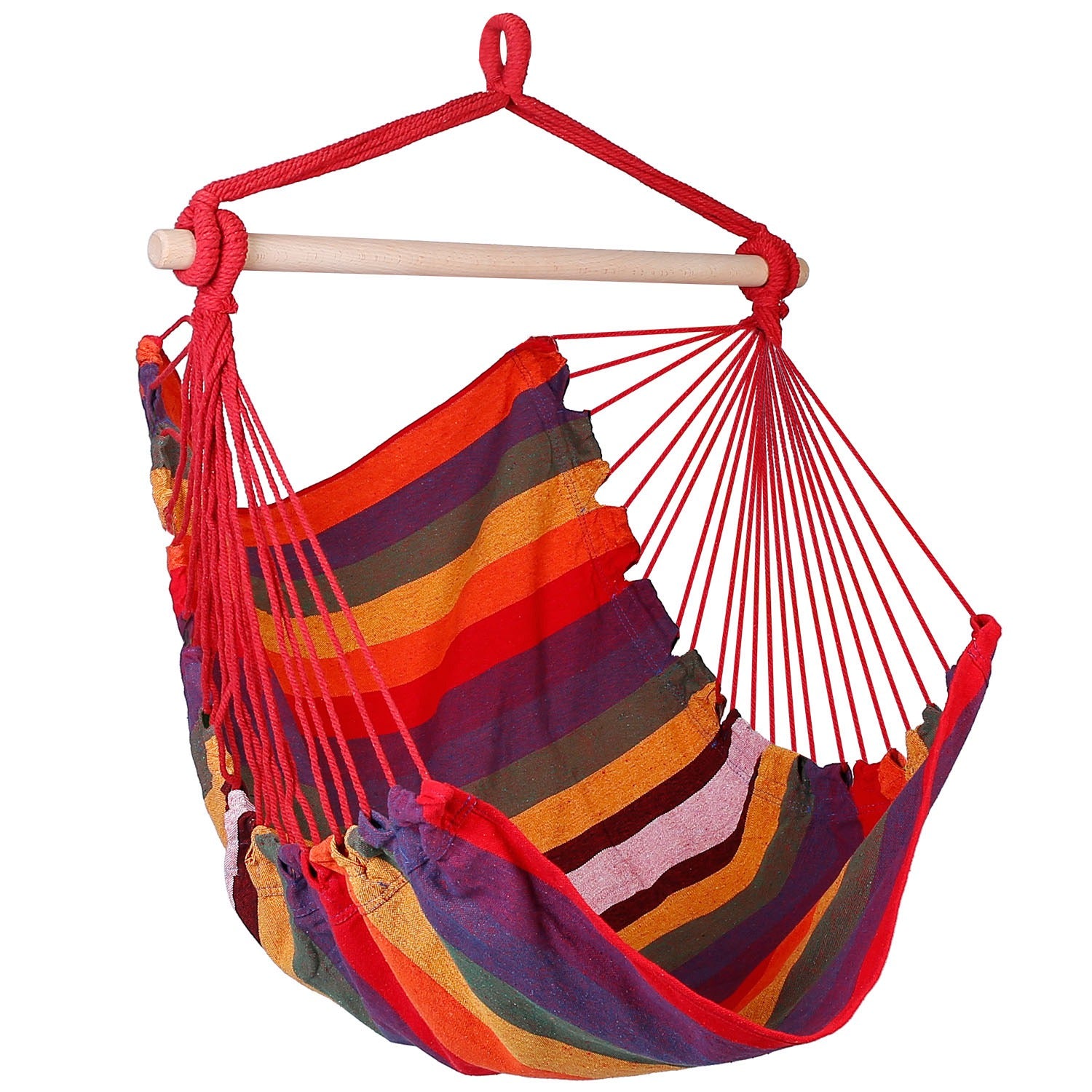 Hammock Hanging Chair Canvas Porch Patio Swing Seat Portable Camping Rope S 5750