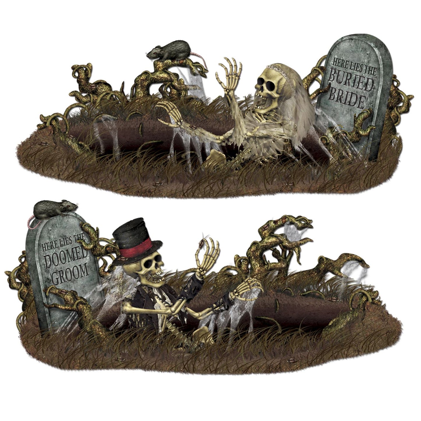 Beistle Doomed Groom and Buried Bride Props - Halloween | Party Supply