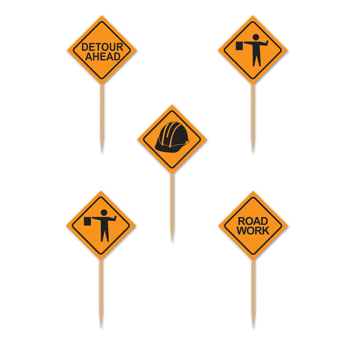 Beistle Construction Signs Picks | Party Supply | Decoration