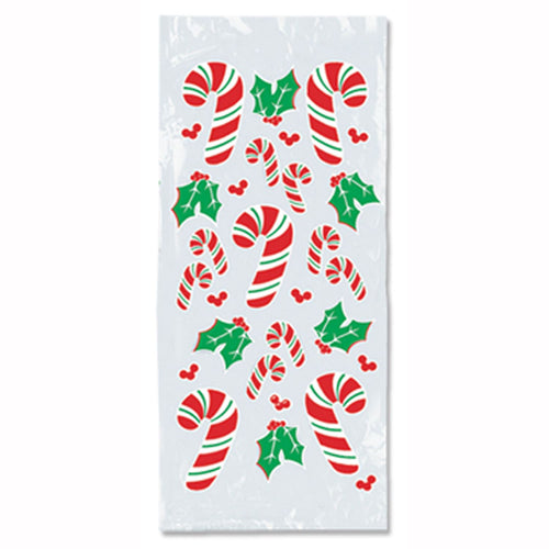 Beistle Candy Cane and Holly Cello Bags - Christmas/Winter | Party Supply
