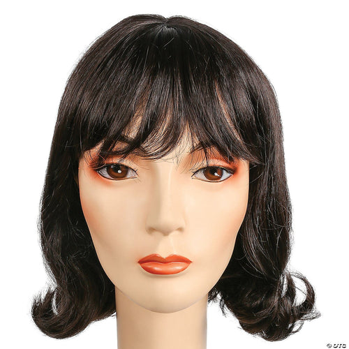 Womens Banged Prom Pageboy Wig | Brown-Medium