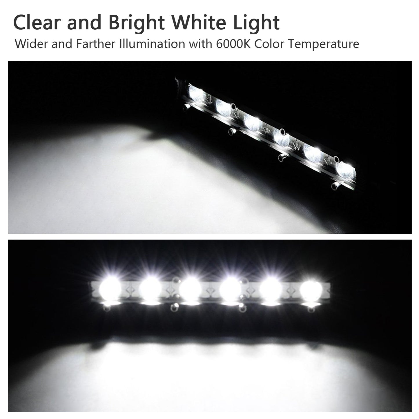 7" LED Light Bar Single Row Offroad Spot Lights 18W Ultra Slim Straight Work