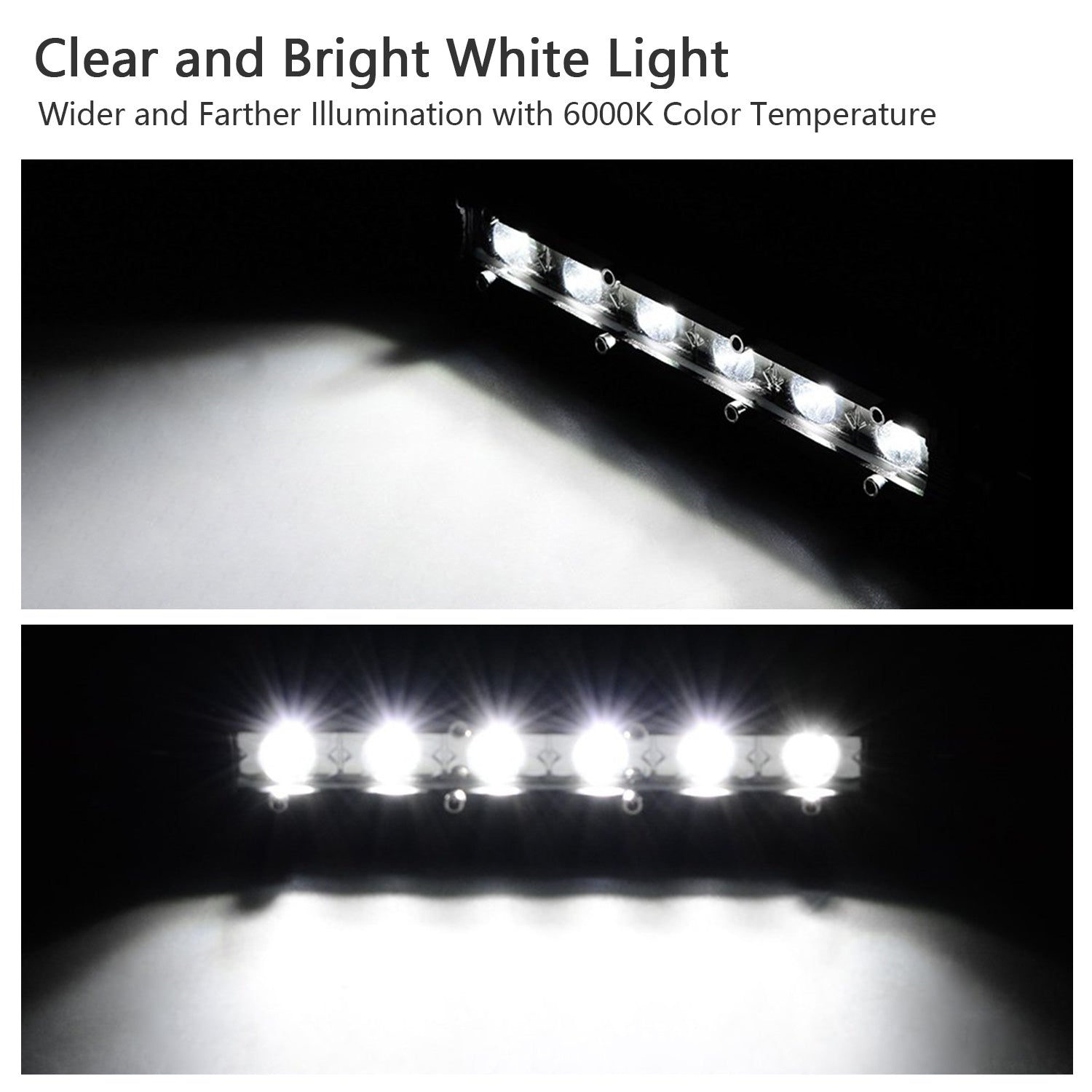 7" LED Light Bar Single Row Offroad Spot Lights 18W Ultra Slim Straight Work