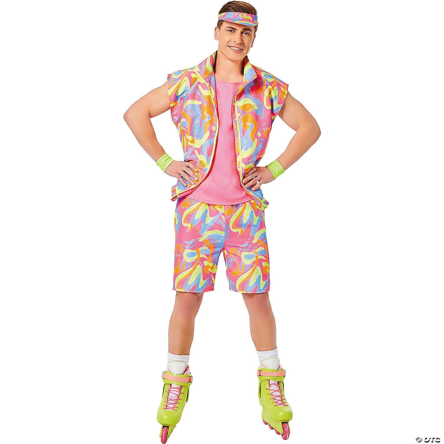 Adults Barbie Movie Pink & Yellow Skating Ken Costume