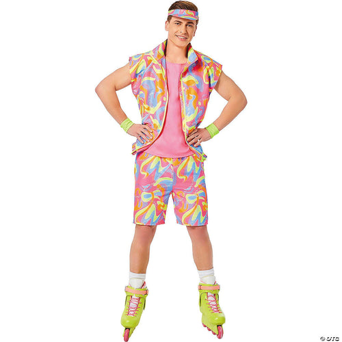 Adults Barbie Movie Pink & Yellow Skating Ken Costume
