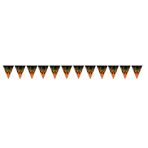 Beistle Flame Pennant Banner, 12 ft - Racing | Party Supply | Decoration